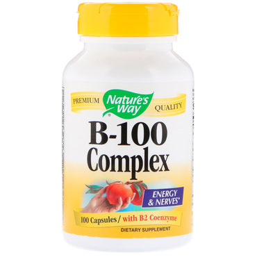 Nature's Way, Complexo B-100, com Coenzima B2, 100 Cápsulas