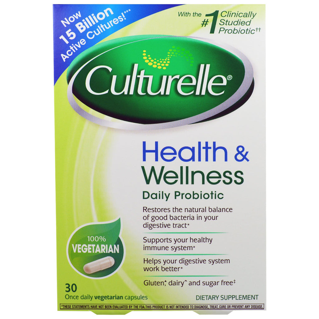 Culturelle, Probiótico para la salud y el bienestar, 30 cápsulas vegetarianas