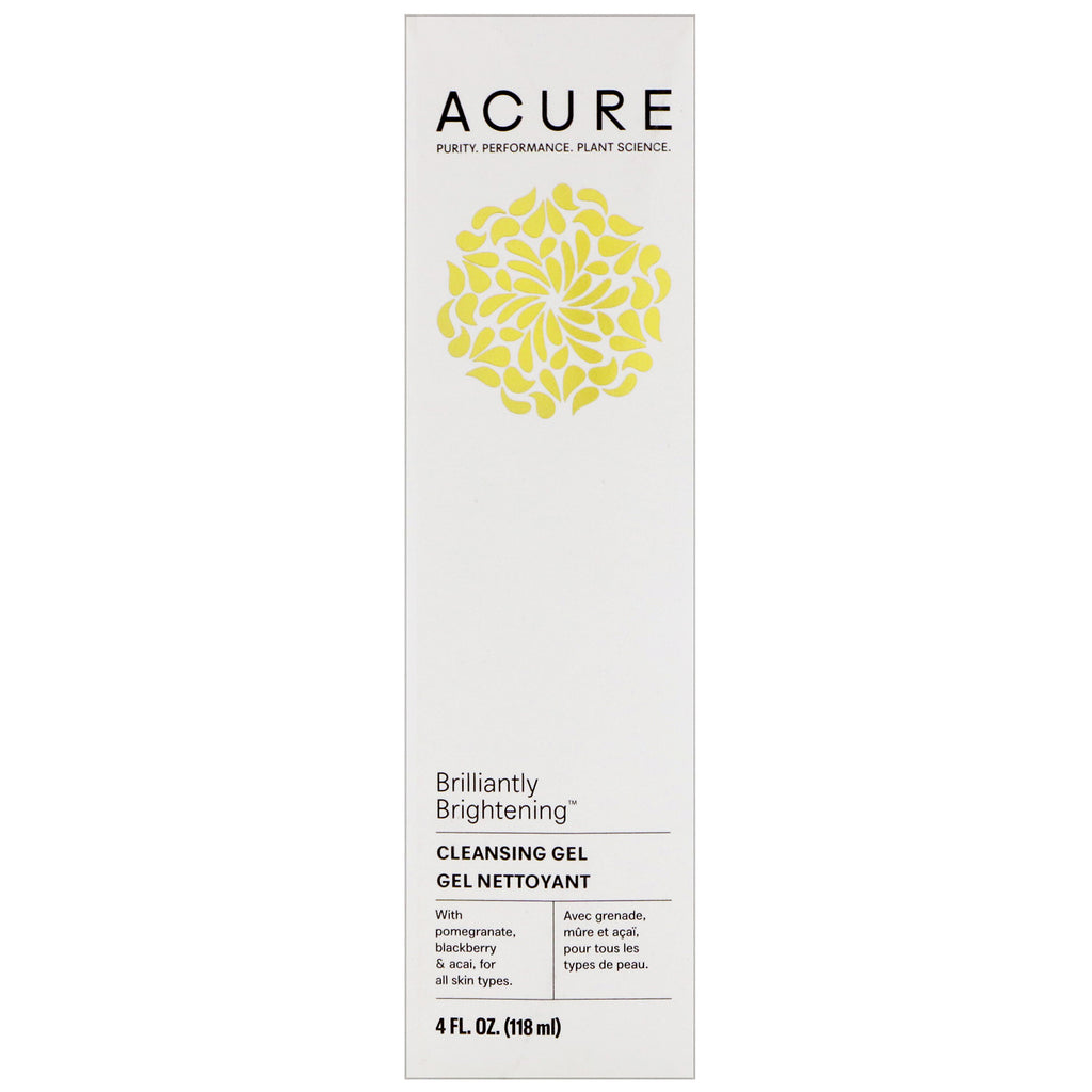 Acure, Brilliantly Brightening, Cleansing Gel, 4 fl oz (118 ml)