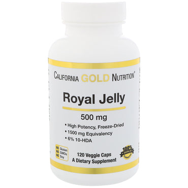 California Gold Nutrition, Jalea Real, 500 mg, 120 Cápsulas Vegetales