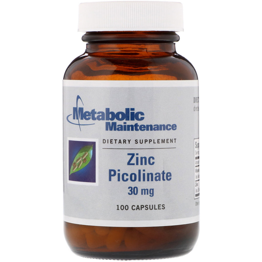 Manutenção Metabólica, Picolinato de Zinco, 30 mg, 100 Cápsulas