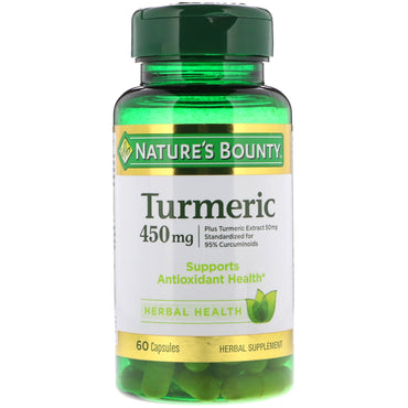 Nature's Bounty, Curcuma, 450 mg, 60 gélules