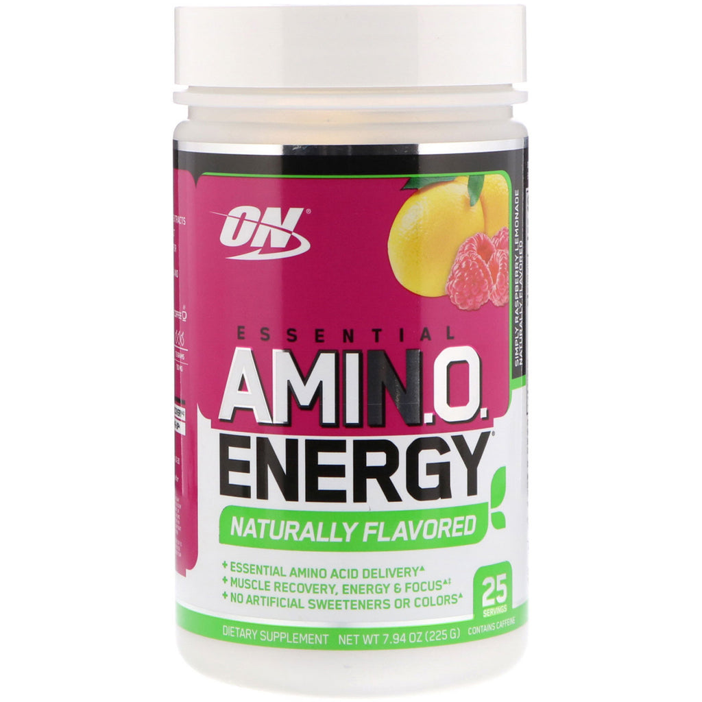 Nutriție optimă, energie amino esențială, limonadă Simply Raspberry, 7,94 oz (225 g)