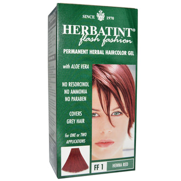 Herbatint, Permanentes Pflanzen-Haarfärbegel, FF 1 Henna-Rot, 4,56 fl oz (135 ml)