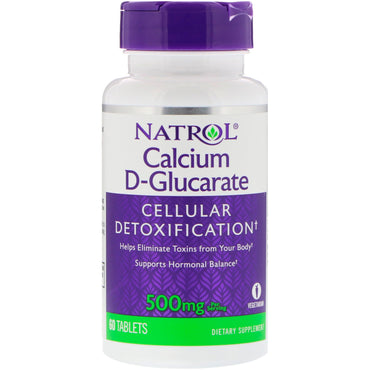 Natrol, D-glucarato de calcio, 500 mg, 60 tabletas