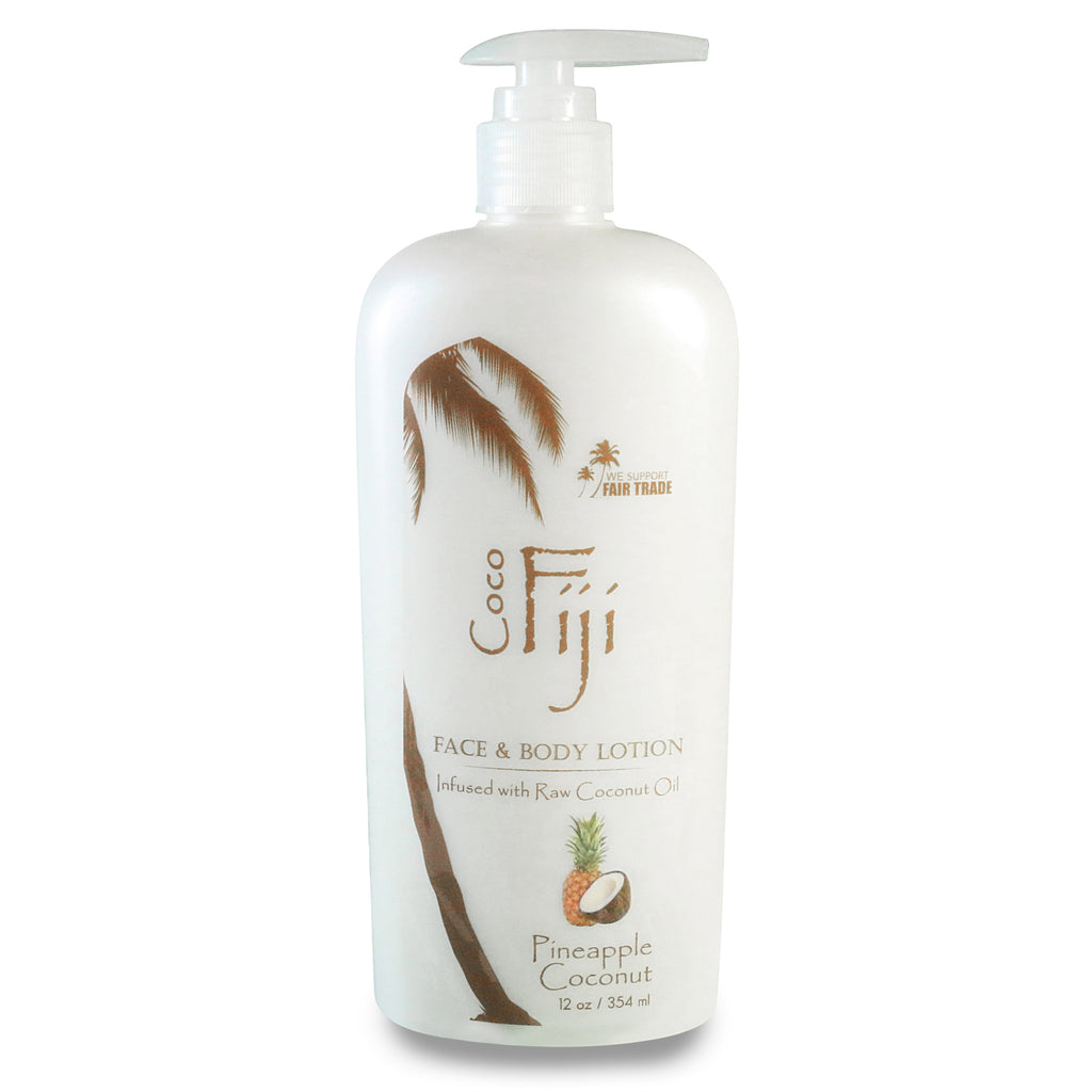Fiji, Face and Body Lotion, Infused with Raw Coconut Oil, Pineapple Coconut, 12 oz (354 ml)