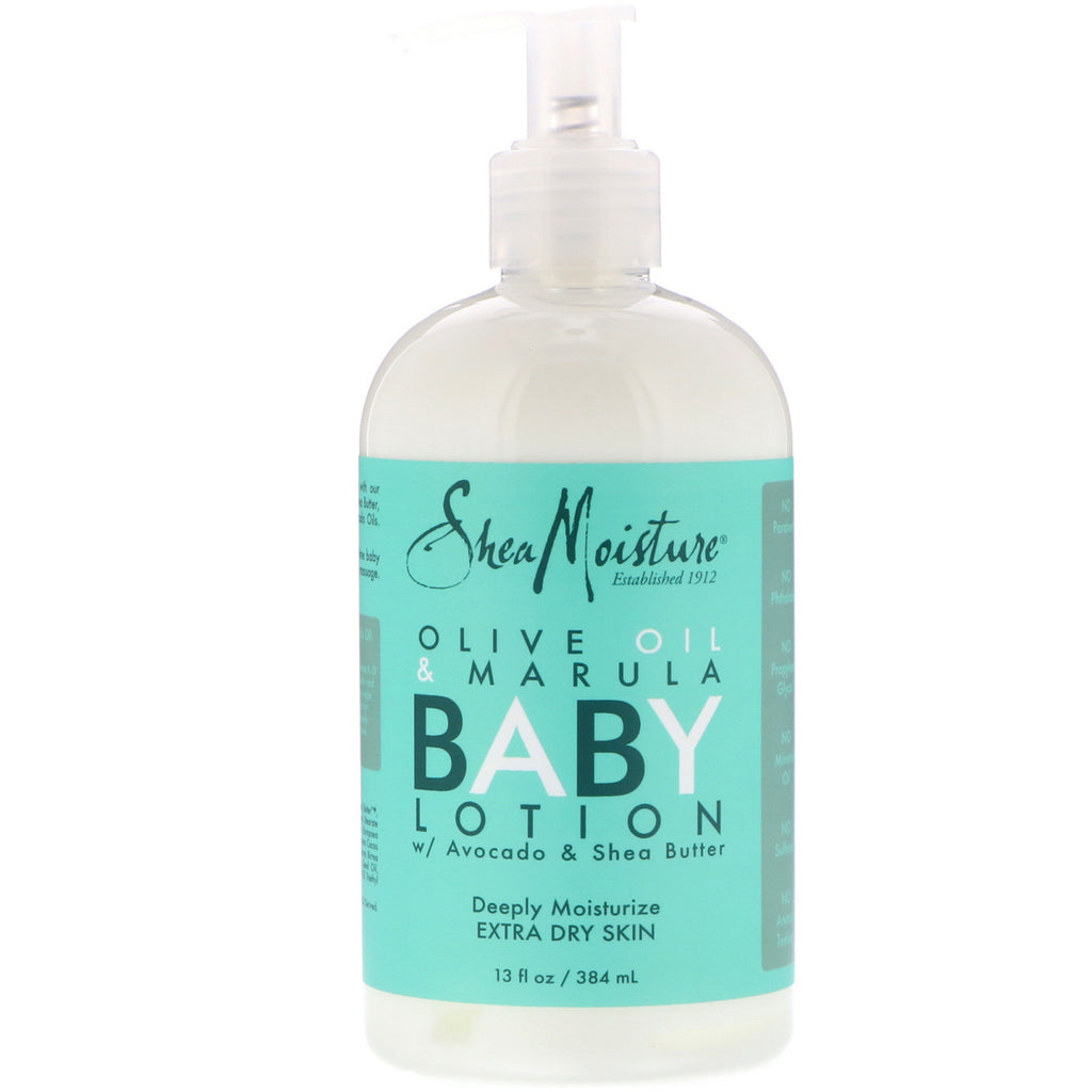Loción para bebé Shea Moisture con aceite de oliva y marula para piel extra seca, 13 fl oz (384 ml)