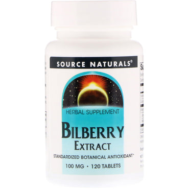 Source Naturals, ekstrakt z borówki czarnej, 100 mg, 120 tabletek