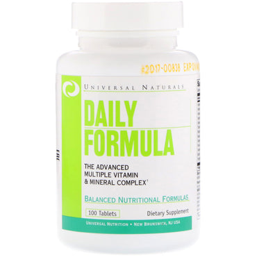Universal Nutrition, Daily Formula, Multi Vitamin & Mineral Complex, 100 Tablets