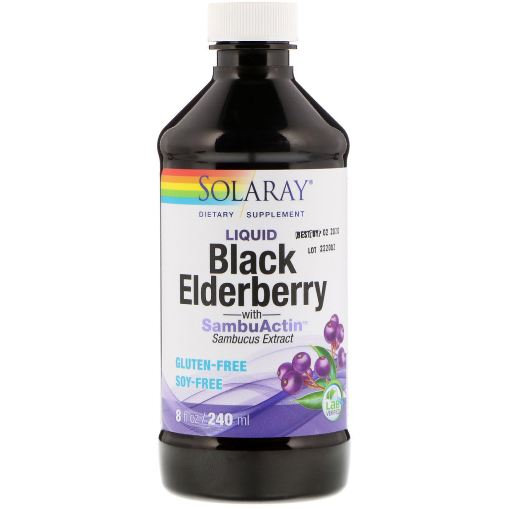 Solaray, Liquid Black Elderberry with SambuActin, 8 fl oz (240 ml)