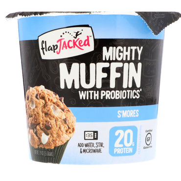 FlapJacked, Mighty Muffin, con probióticos, S'mores, 55 g (1,94 oz)