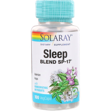 Solaray, mezcla para dormir sp-17, 100 cápsulas vegetales