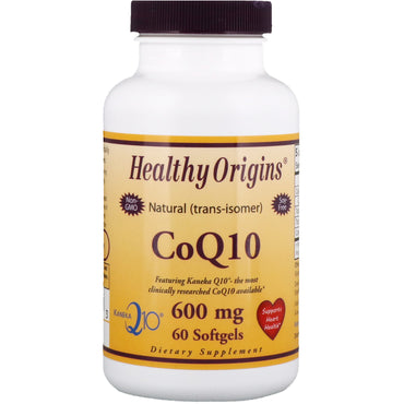 Healthy Origins, CoQ10, Kaneka Q10, 600 מ"ג, 60 Softgels