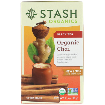 Stash Tea, Black Tea,  Chai, 18 Tea Bags, 1.1 oz (33 g)
