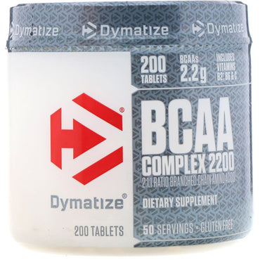 Dymatize Nutrition, BCAA Complex 2200, aminoácidos de cadena ramificada, 200 cápsulas
