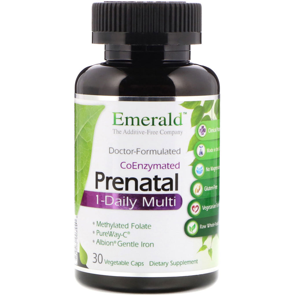 Emerald-laboratoria, geco-enzymeerde prenatale 1-daagse multi, 30 groentedoppen
