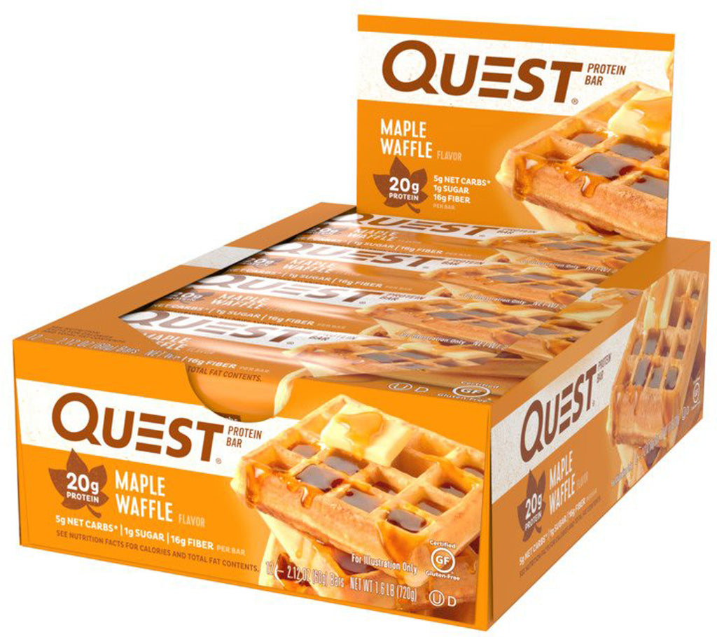 Quest Nutrition 프로틴 바 메이플 와플 12개 각 60g(2.12oz)