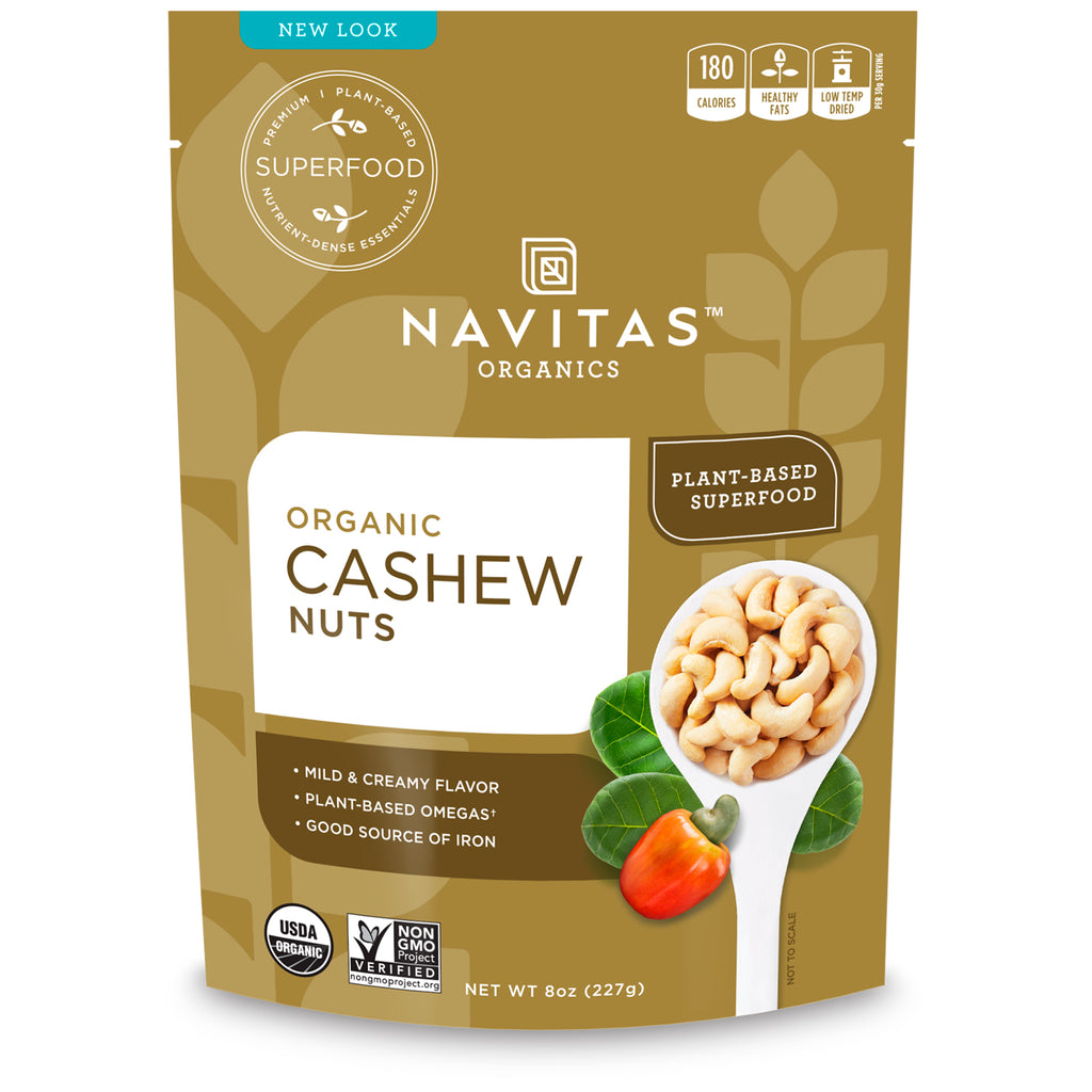 Navitas s, , אגוזי קשיו, 8 אונקיות (227 גרם)