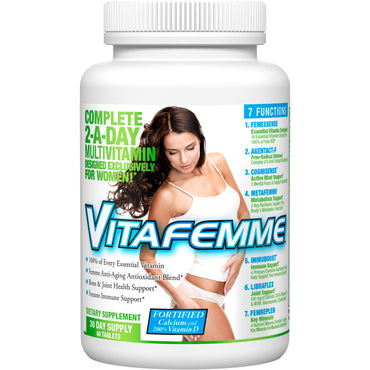 FEMME, Vitafemme, multivitaminas completas para mulheres, 2 por dia, 60 comprimidos