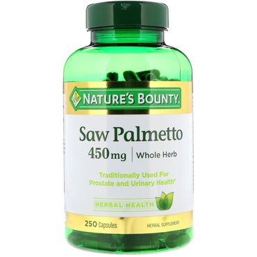 Nature's Bounty, Saw Palmetto, 450 mg, 250 capsule