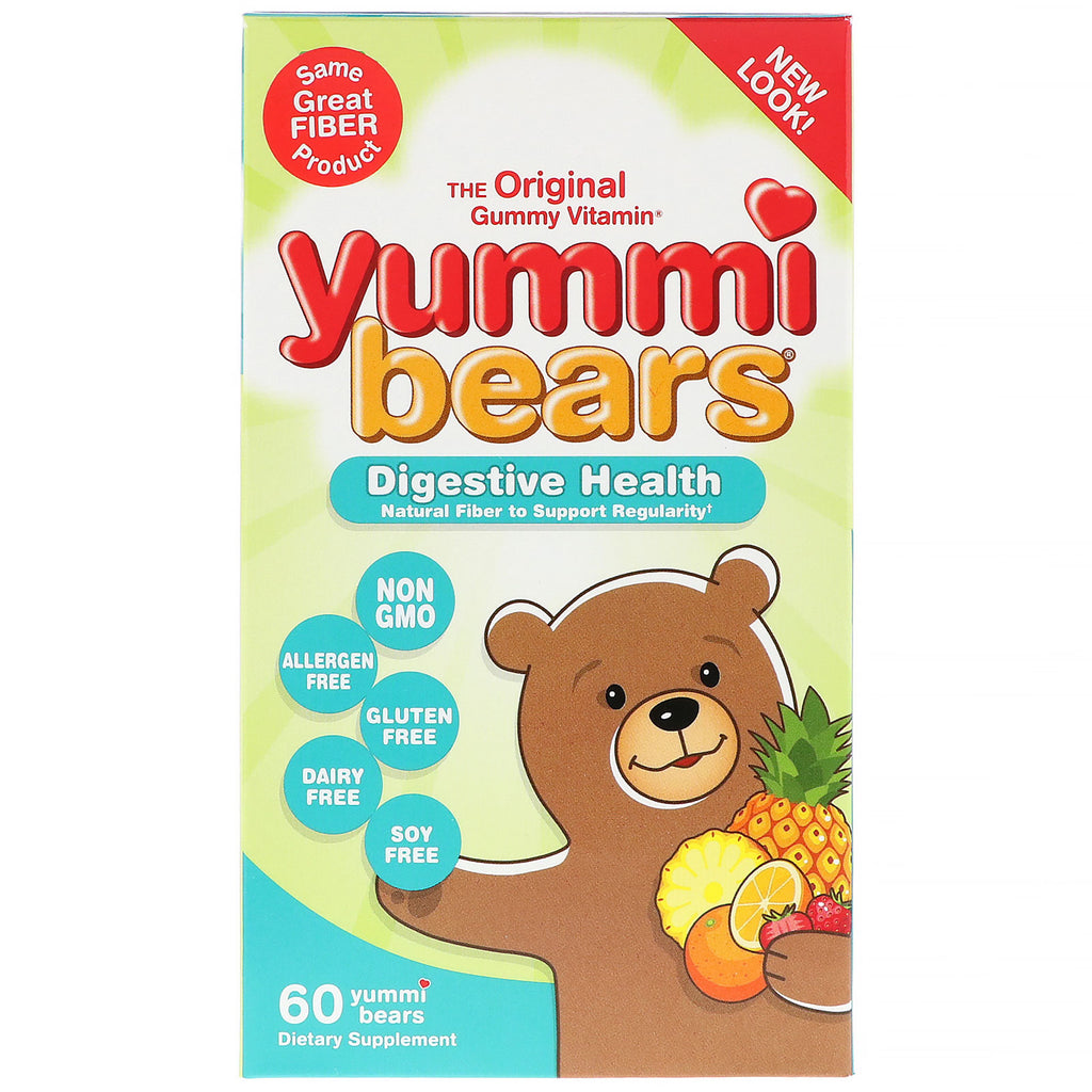 Produtos nutricionais Hero, ursos yummi, saúde digestiva, 60 ursos yummi