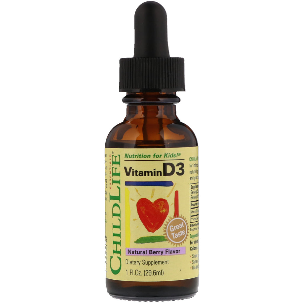 ChildLife, فيتامين د3، نكهة التوت الطبيعية، 1 أونصة سائلة (29.6 مل)