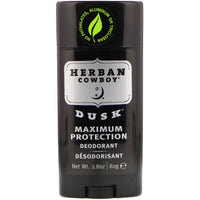 Herban Cowboy, Desodorante de máxima protección, Anochecer, 80 g (2,8 oz)