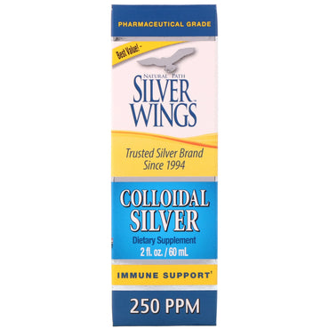 Natural Path Silver Wings، الفضة الغروية، 250 جزء في المليون، 2 أونصة سائلة (60 مل)