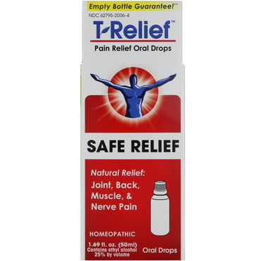 MediNatura, T-Relief، قطرات فموية لتخفيف الآلام، 1.69 أونصة سائلة (50 مل)