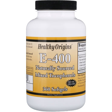 Healthy Origins, E-400, 360 cápsulas blandas