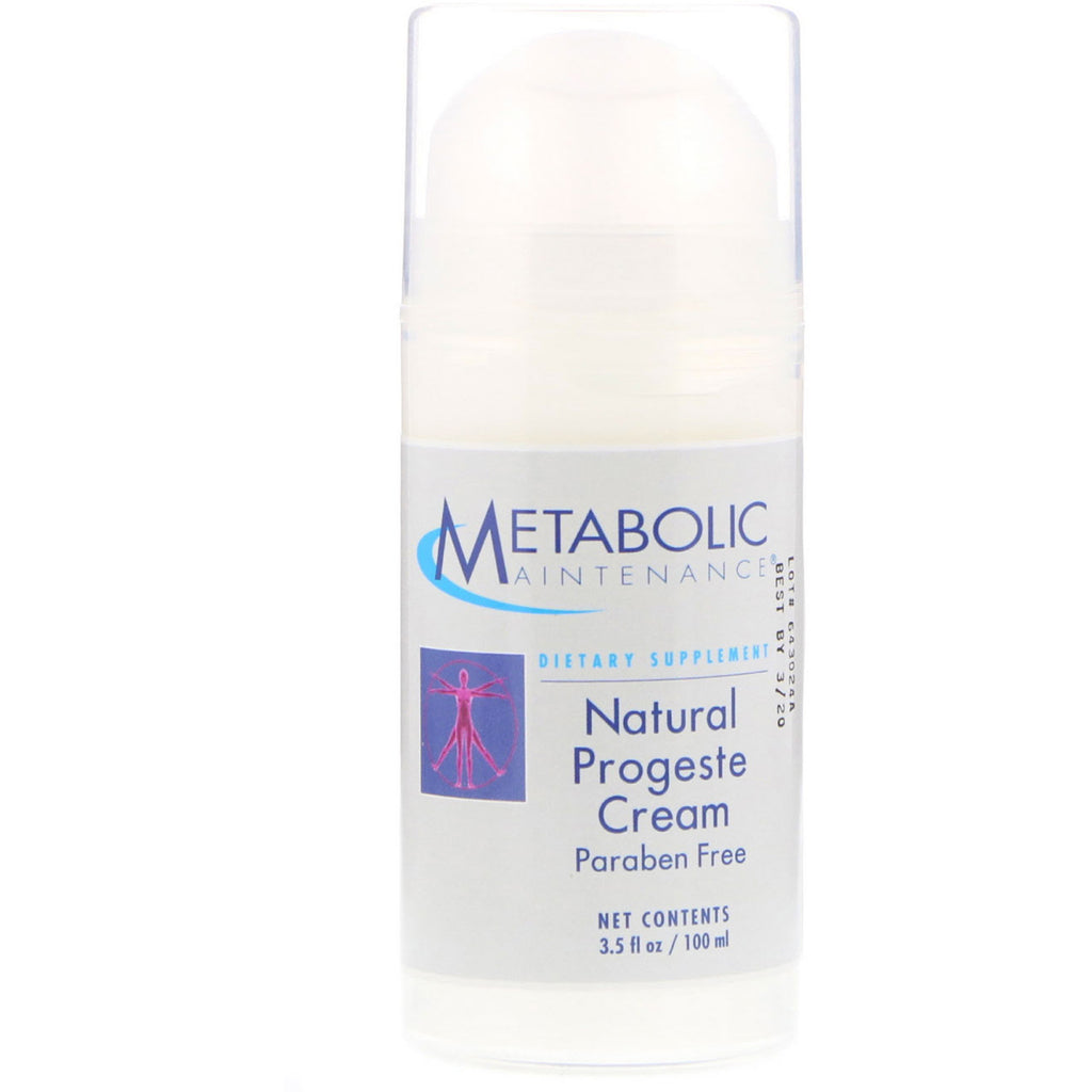 Entretien métabolique, crème progestative naturelle, 3,5 fl oz (100 ml)