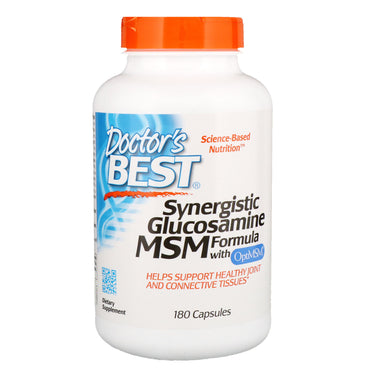 Doctor's Best, formule synergique de glucosamine MSM, avec OptiMSM, 180 gélules