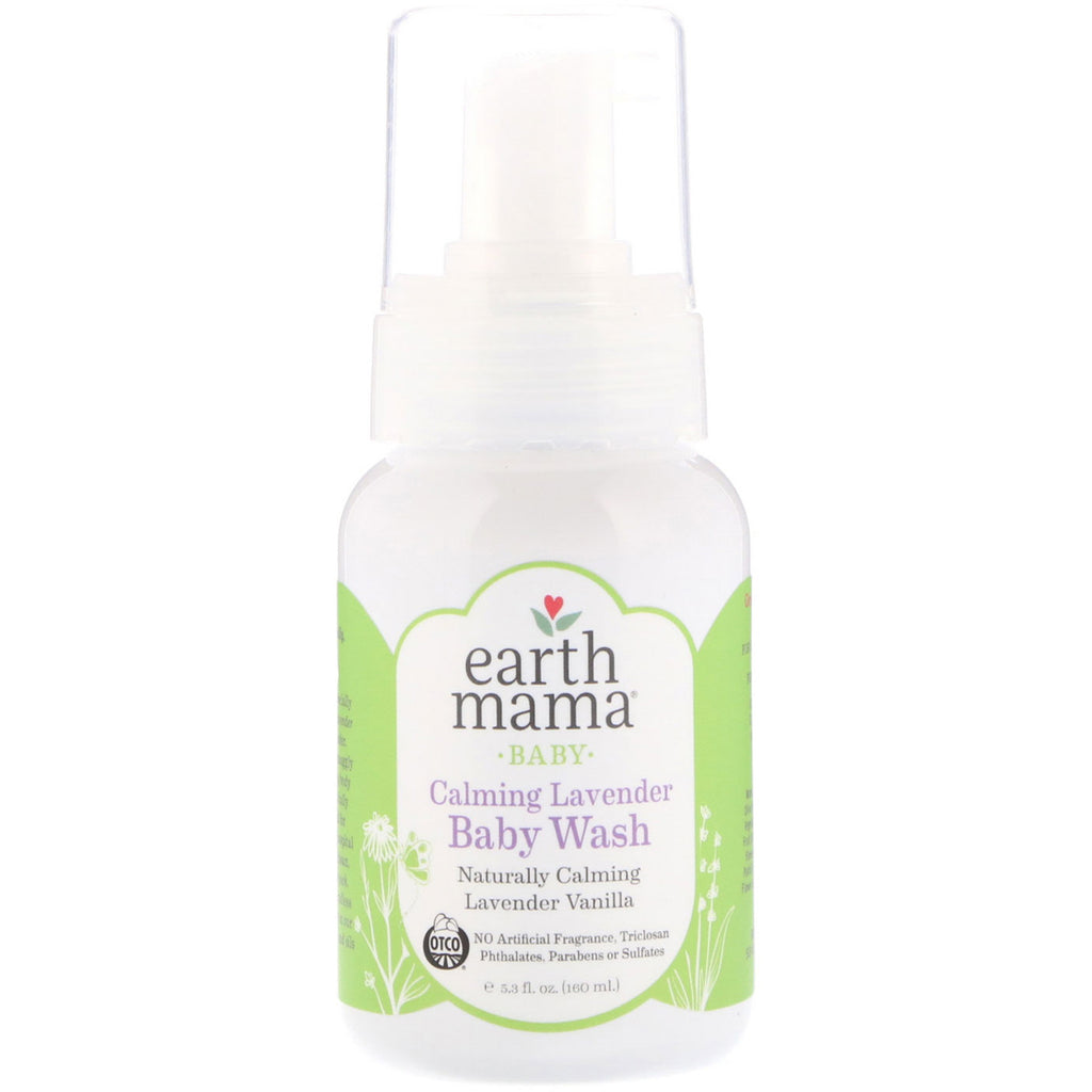 Earth Mama, Baby, Calming Lavender Baby Wash, Lavendel-Vanille, 5,3 fl oz (160 ml)