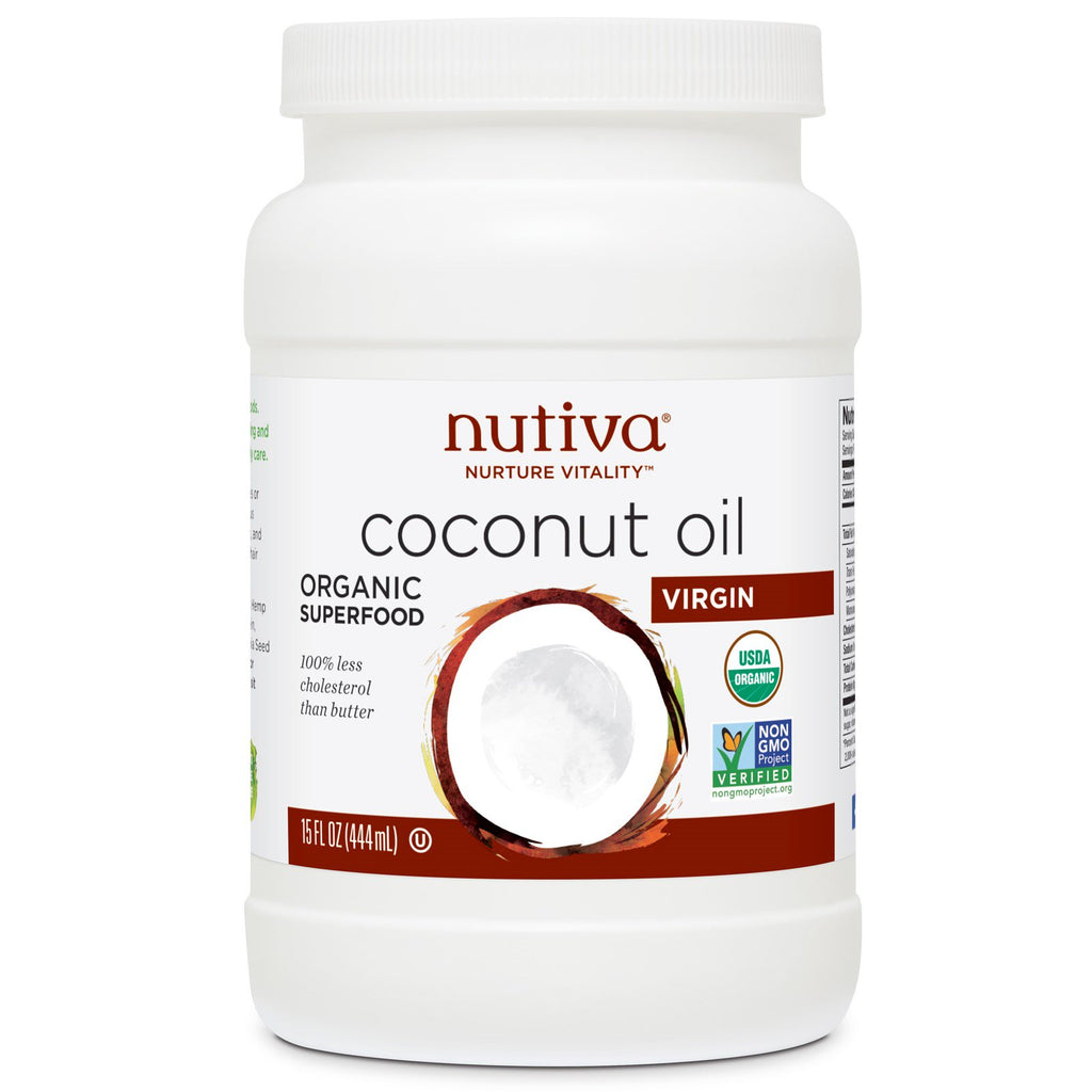 Nutiva, Olej kokosowy, Virgin, 15 uncji (444 ml)