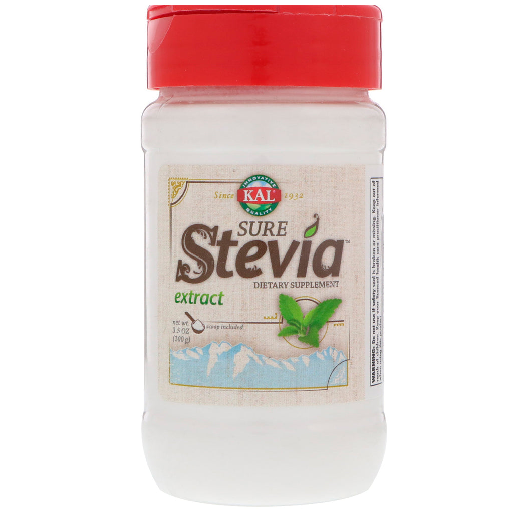 KAL, Sure Stevia naturlig ekstrakt, 3,5 oz (100 g)