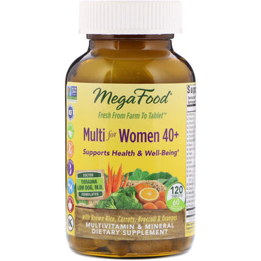 MegaFood, متعدد الاستخدامات للنساء فوق سن 40 عامًا، 120 قرصًا
