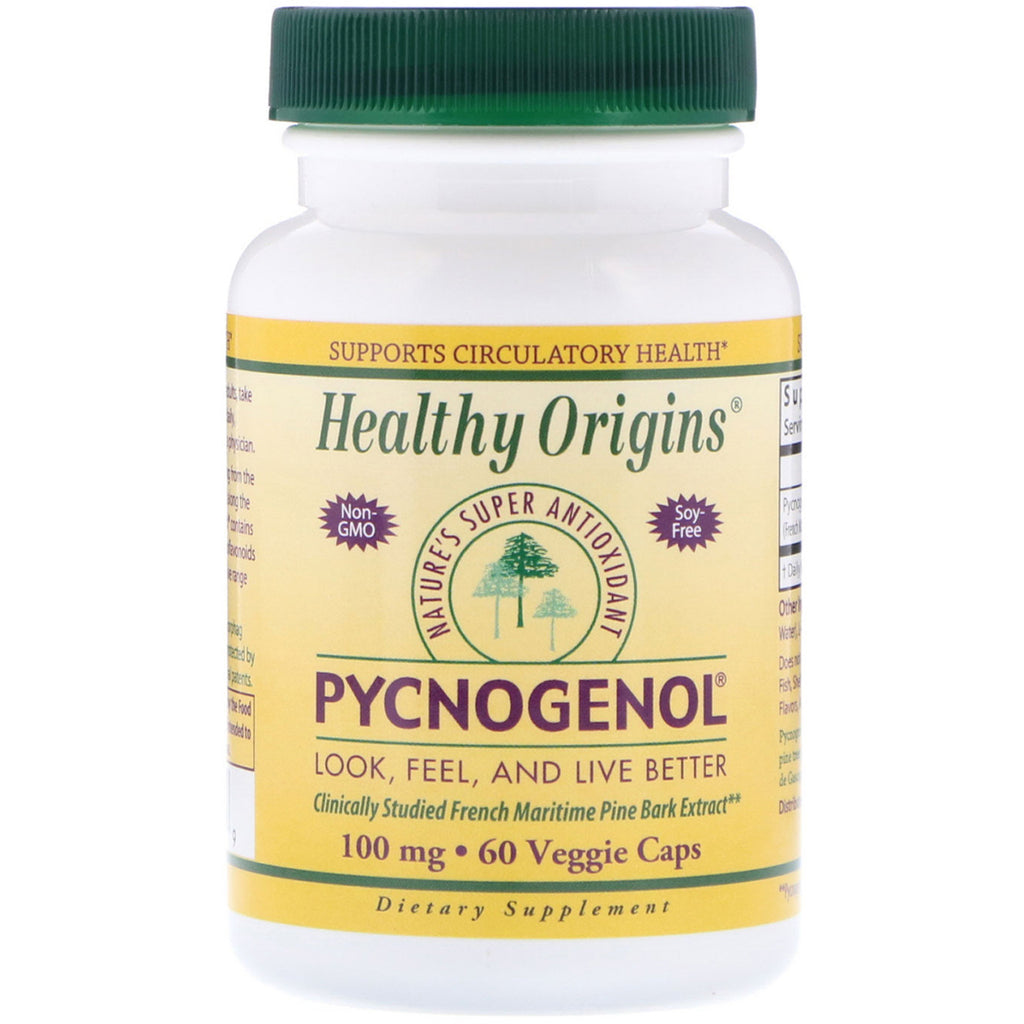 Healthy Origins, Pycnogenol, 100 mg, 60 cápsulas vegetales