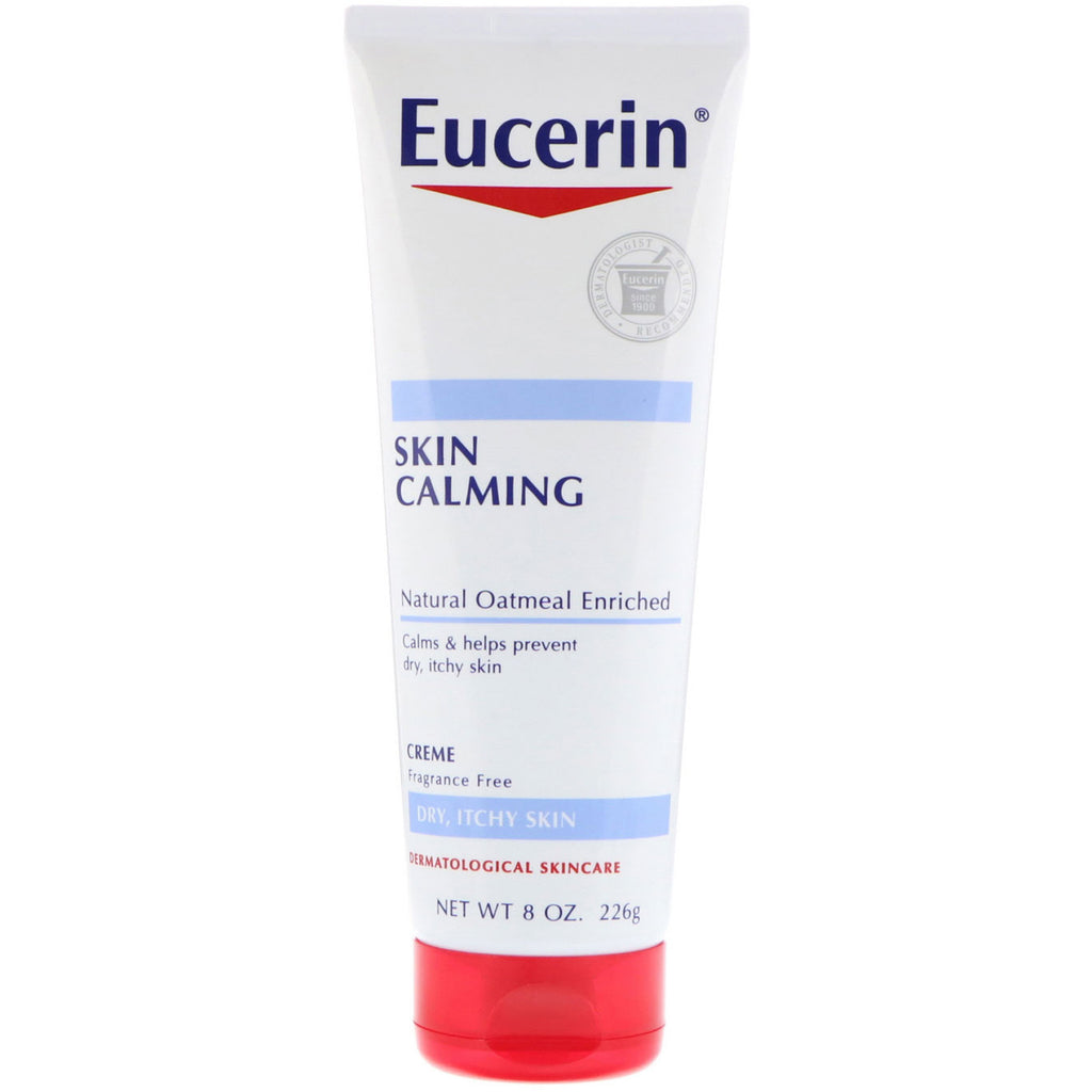 Eucerin, Cremă de calmare a pielii, piele uscată, cu mâncărimi, fără parfum, 8,0 oz (226 g)