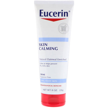 Eucerin, Crème apaisante pour la peau, Peau sèche et qui démange, Sans parfum, 8,0 oz (226 g)