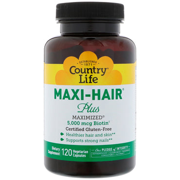 Country Life Maxi Hair Plus 120 Vegetarian Capsules
