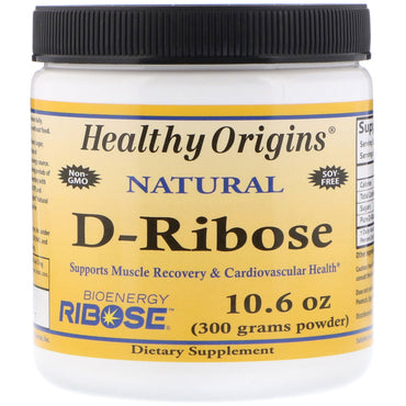 Healthy Origins, D-ribosa en polvo, 300 g (10,6 oz)