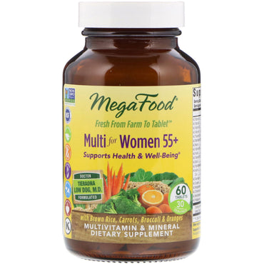 MegaFood, Multi til kvinder over 55+, 60 tabletter