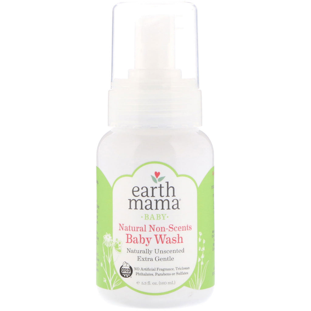 Earth Mama, Baby, Natural Non-Scents Baby Wash, Unscented, 5.3 fl oz (160 ml)