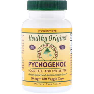 Healthy Origins, Pycnogenol, 30 mg, 180 gélules végétales