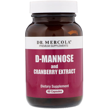 Dr. Mercola, estratto di D-mannosio e mirtillo rosso, 60 capsule