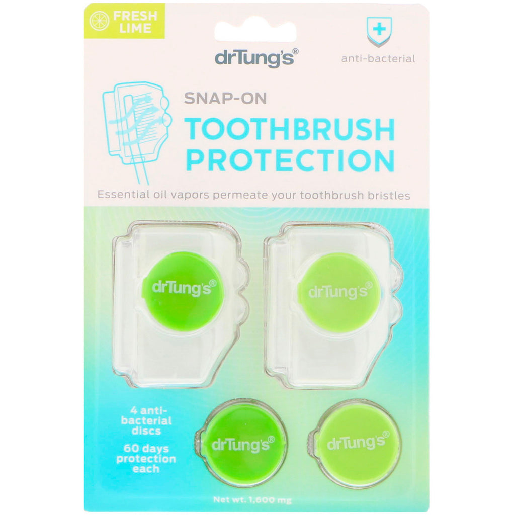 Dr. Tung's, Protection de brosse à dents Snap-On, Citron vert frais, 1 600 mg