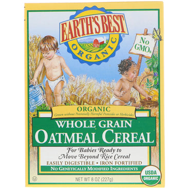 Cereal de avena integral Earth's Best 8 oz (227 g)