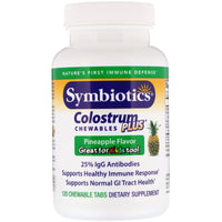 Symbiotics, Colostrum Plus, Chewables, Pineapple Flavor, 120 Chewable Tabs