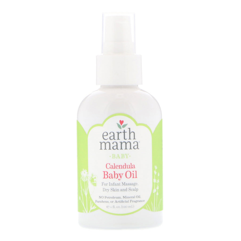Earth Mama, Huile pour bébé au calendula, 4 fl oz (120 ml)