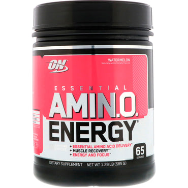 Optimal ernæring, Essential Amin.O. Energi, vannmelon, 585 g (1,29 lb)